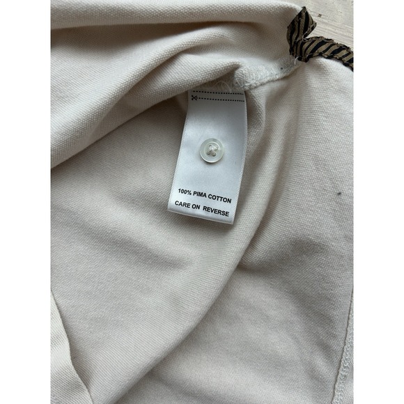 BILLY REID Bone Pima Cotton Polo Shirt Slim Fit Sz Medium Fits Small - Picture 4 of 5